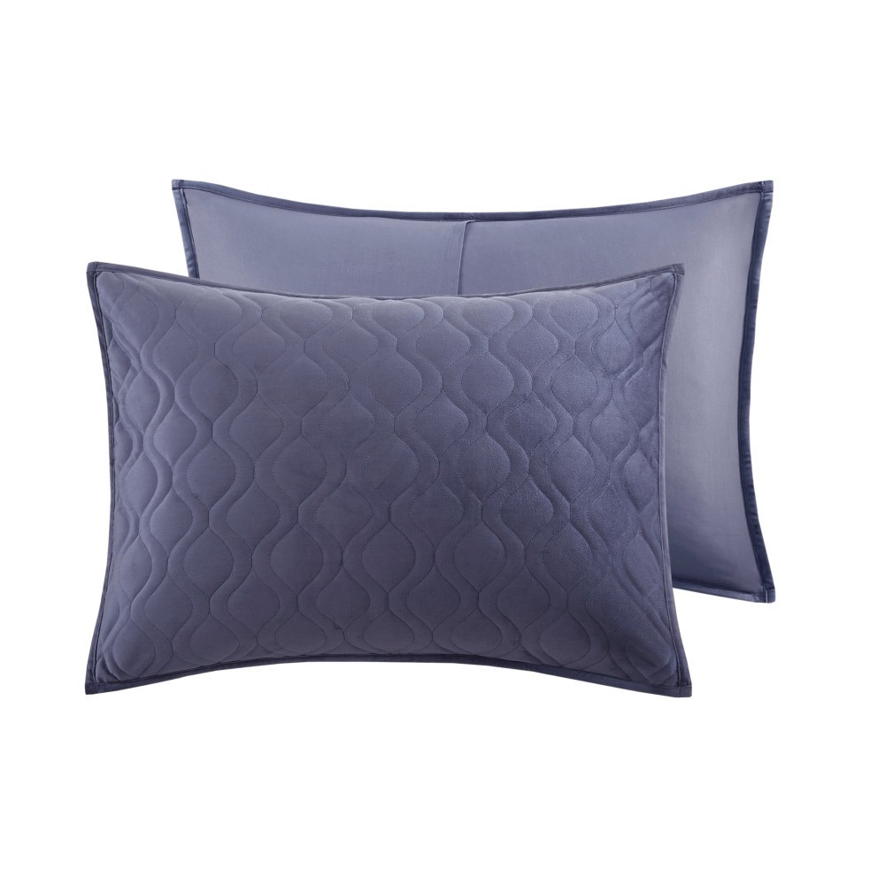 slide 1 of 3, Modavari Sham Standard - Blue, Queen