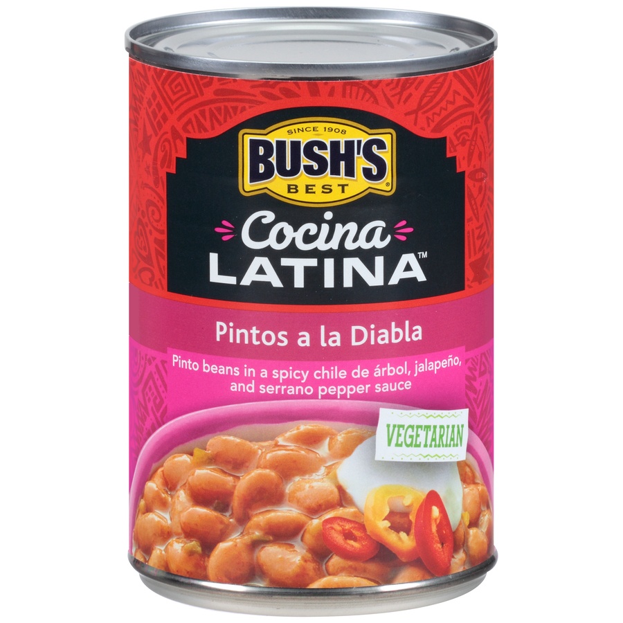 slide 1 of 6, Bush's Best Cocina Latina Pintos a la Diabla, 15.5 oz