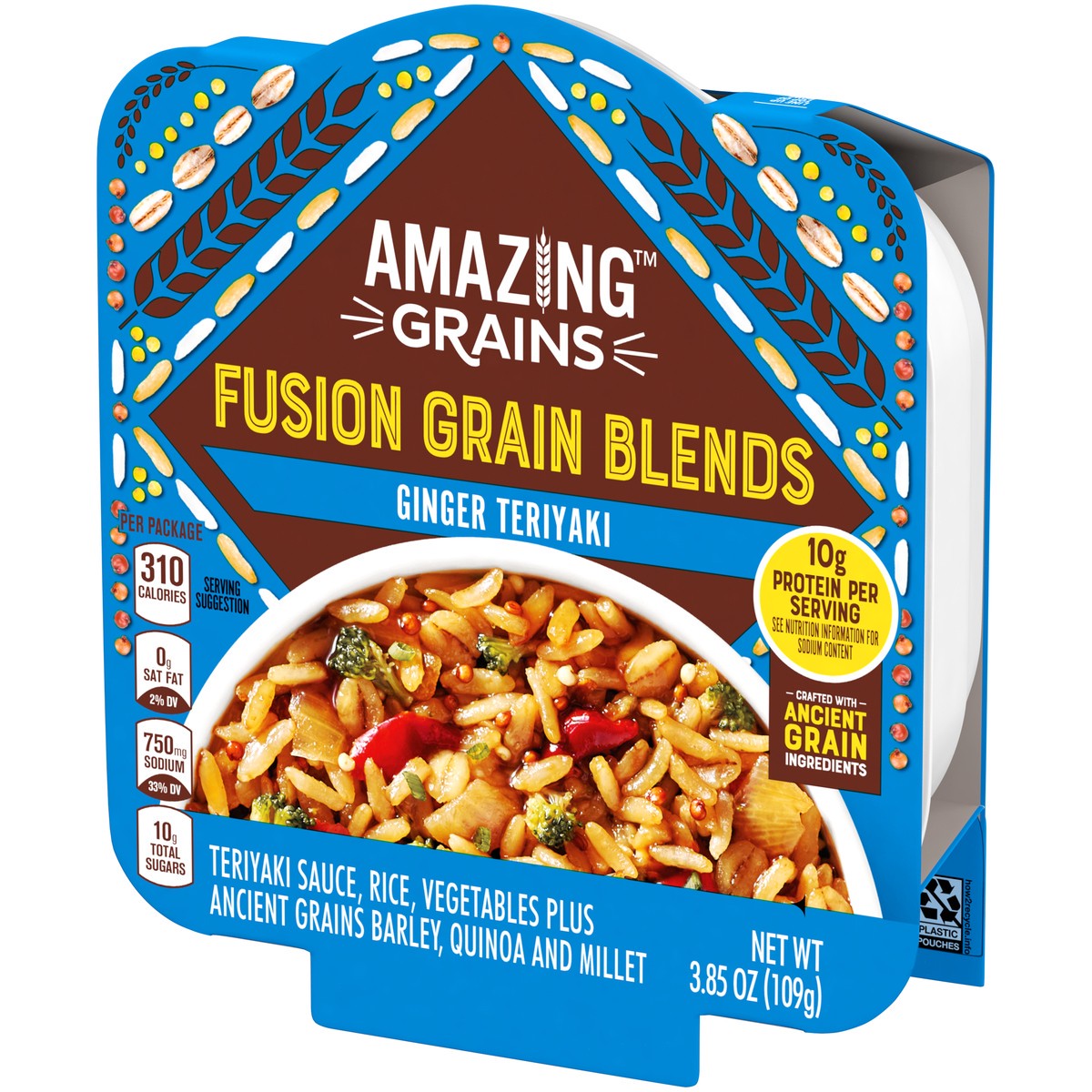 slide 7 of 13, Amazing Grains Ginger Teriyaki Fusion Grain Blend, 3.85 oz Bowl, 109 g