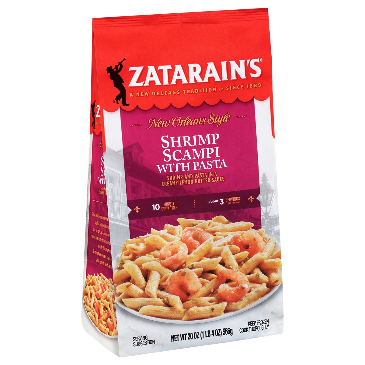 slide 6 of 9, Zatarain's Frozen Meal - Shrimp Scampi, 20 oz
