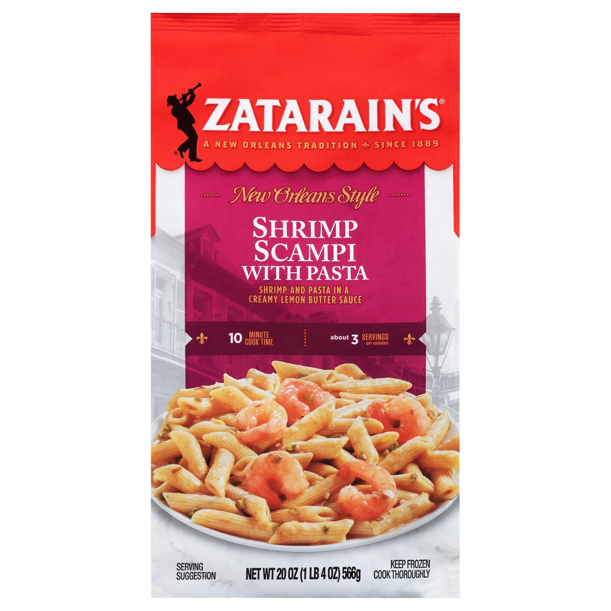 slide 1 of 9, Zatarain's Frozen Meal - Shrimp Scampi, 20 oz