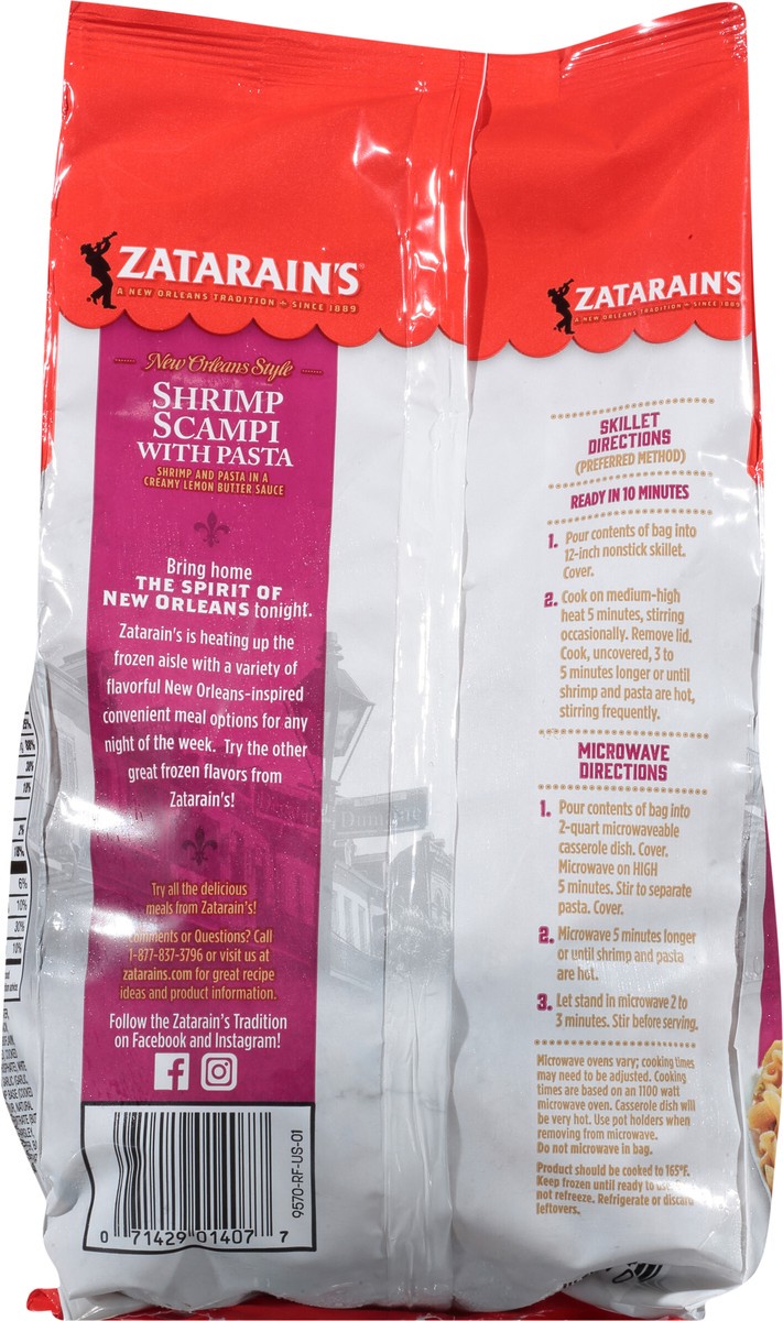 slide 7 of 9, Zatarain's Frozen Meal - Shrimp Scampi, 20 oz