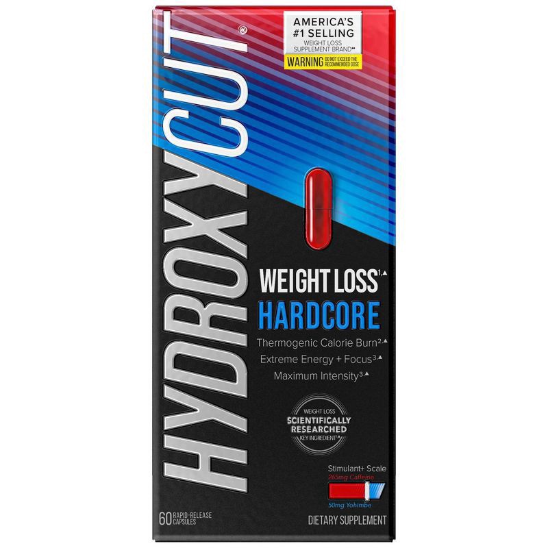 slide 1 of 9, Hydroxycut Hardcore Rapid-Release Dietary Supplement Capsules, 60 ct