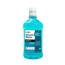 Meijer Antiseptic Mouthwash, Blue Mint