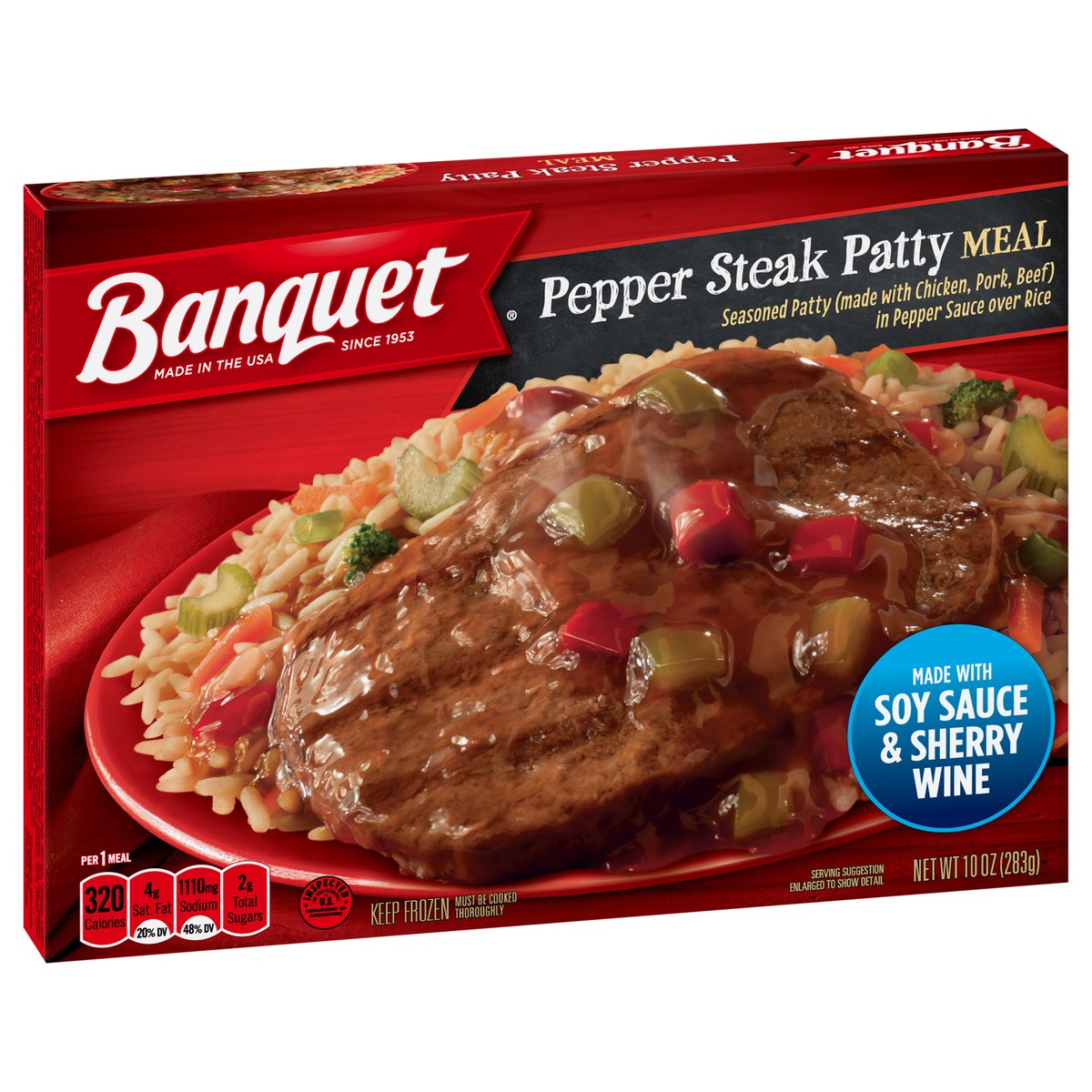 slide 6 of 11, Banquet Frozen Meal, Pepper Steak, 10 Ounce, 10 oz