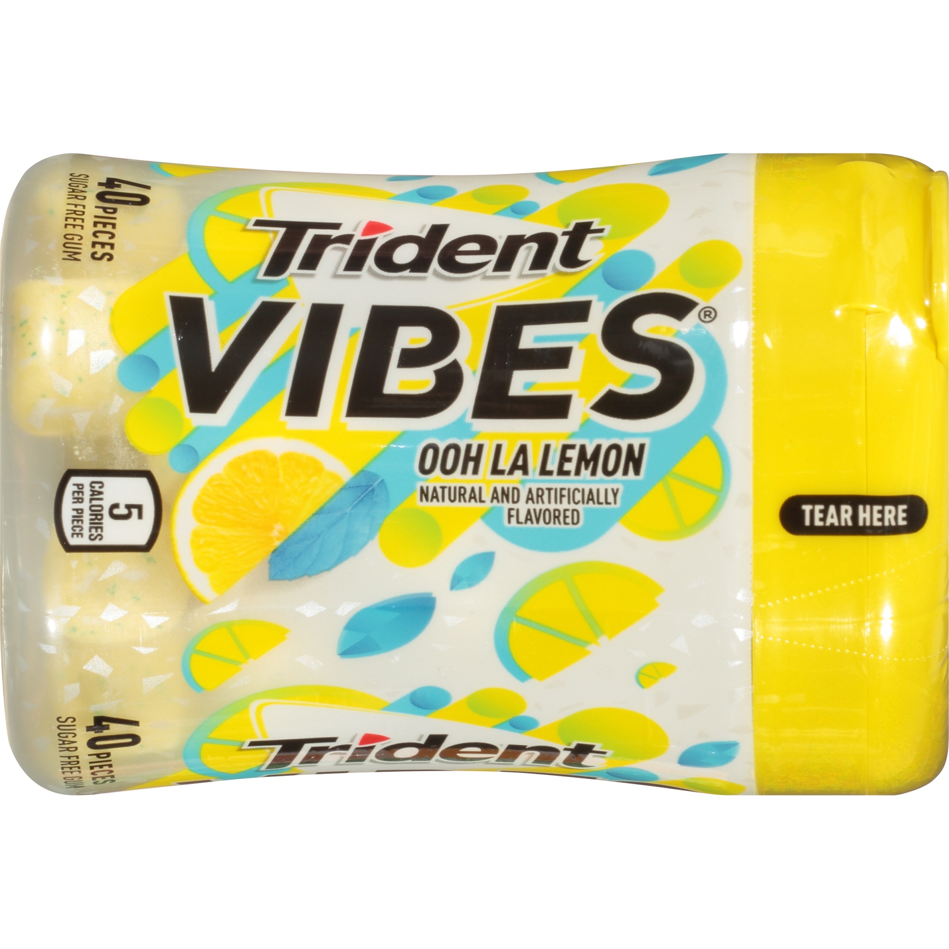 slide 2 of 6, Trident Vibes Ooh La Lemon Sugar Free Gum, 40 ct