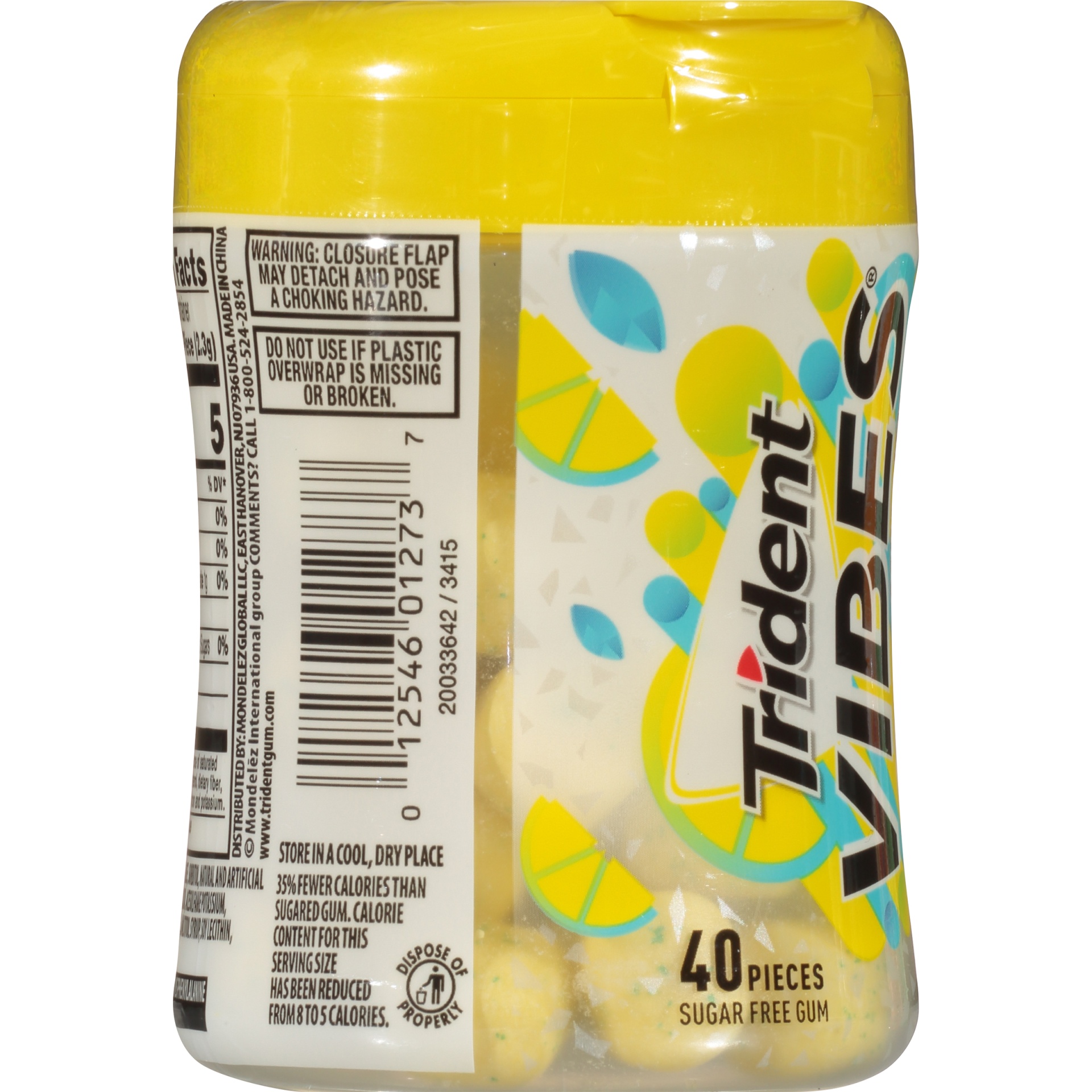 slide 4 of 6, Trident Vibes Ooh La Lemon Sugar Free Gum, 40 ct