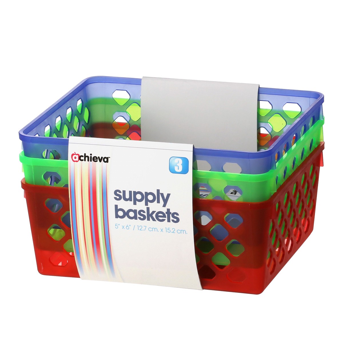 slide 1 of 1, Achieva Basket Assorted Colors, 3 ct