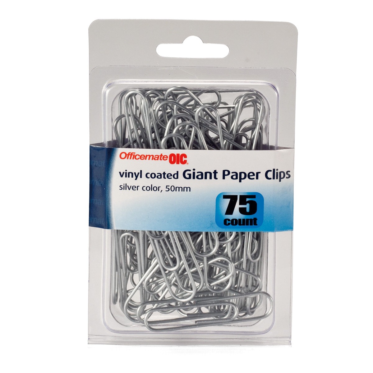 slide 1 of 1, Officemate Paper Clips Giant Coated Silver, 75 ct