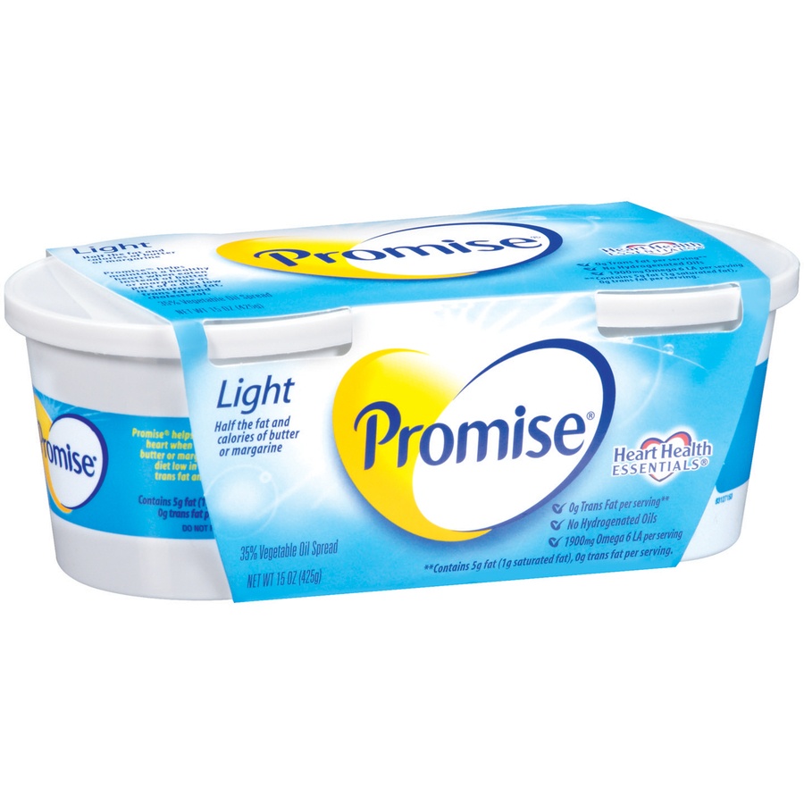 slide 2 of 3, Promise Light Vegetable Oil Spread Tubs, 2 ct; 15 oz