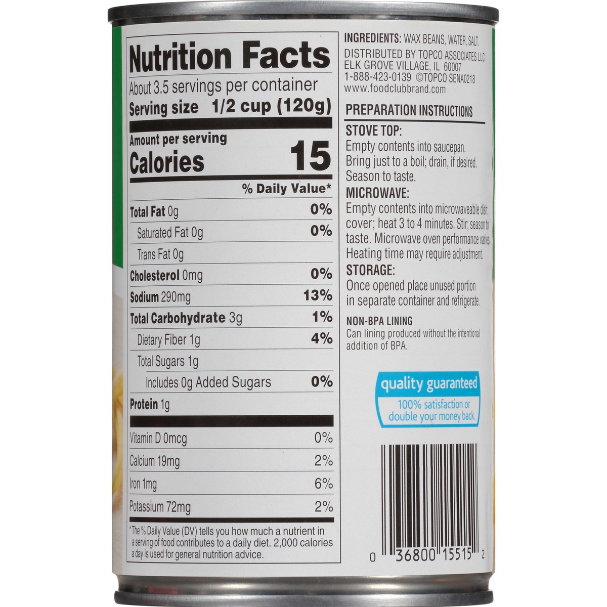 slide 13 of 13, Food Club Cut Wax Beans, 14.5 oz