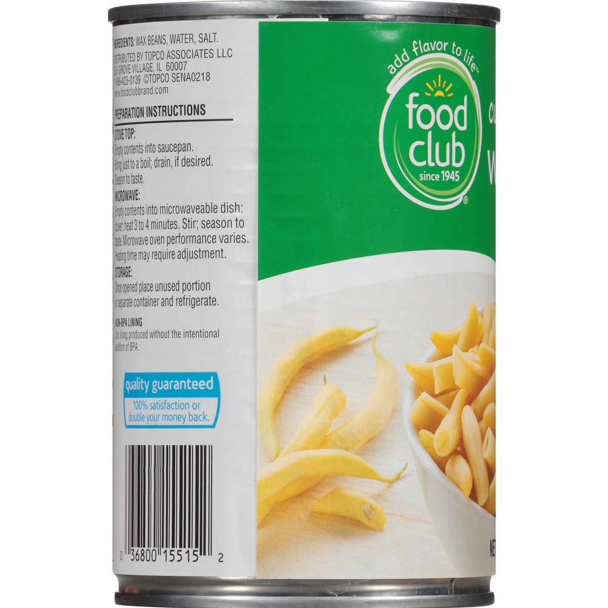 slide 11 of 13, Food Club Cut Wax Beans, 14.5 oz