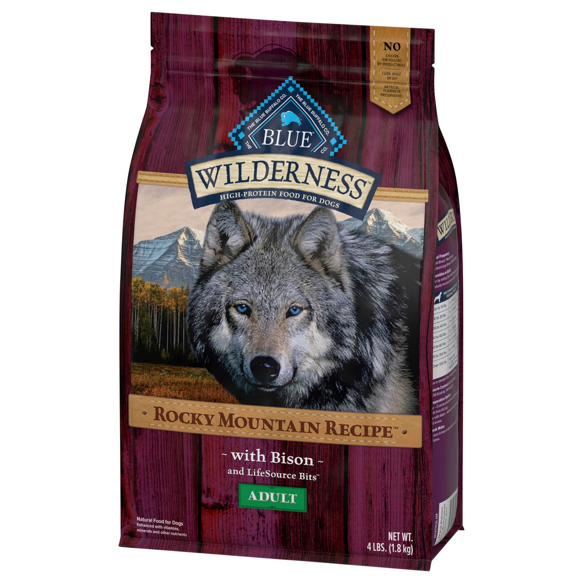 slide 8 of 13, Blue Buffalo Wilderness Rocky Mountain Recipe High Protein, Natural Adult Dry Dog Food, Bison 4-lb, 4 lb