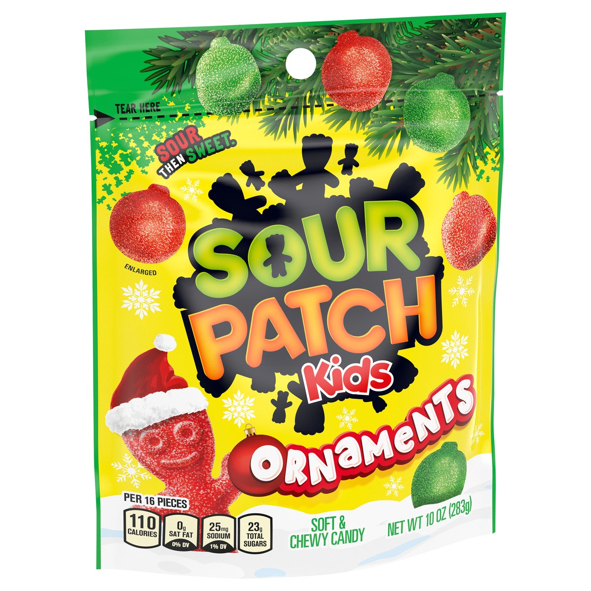 slide 4 of 9, SOUR PATCH KIDS Ornaments Soft & Chewy Holiday Candy, 10 oz, 5 oz