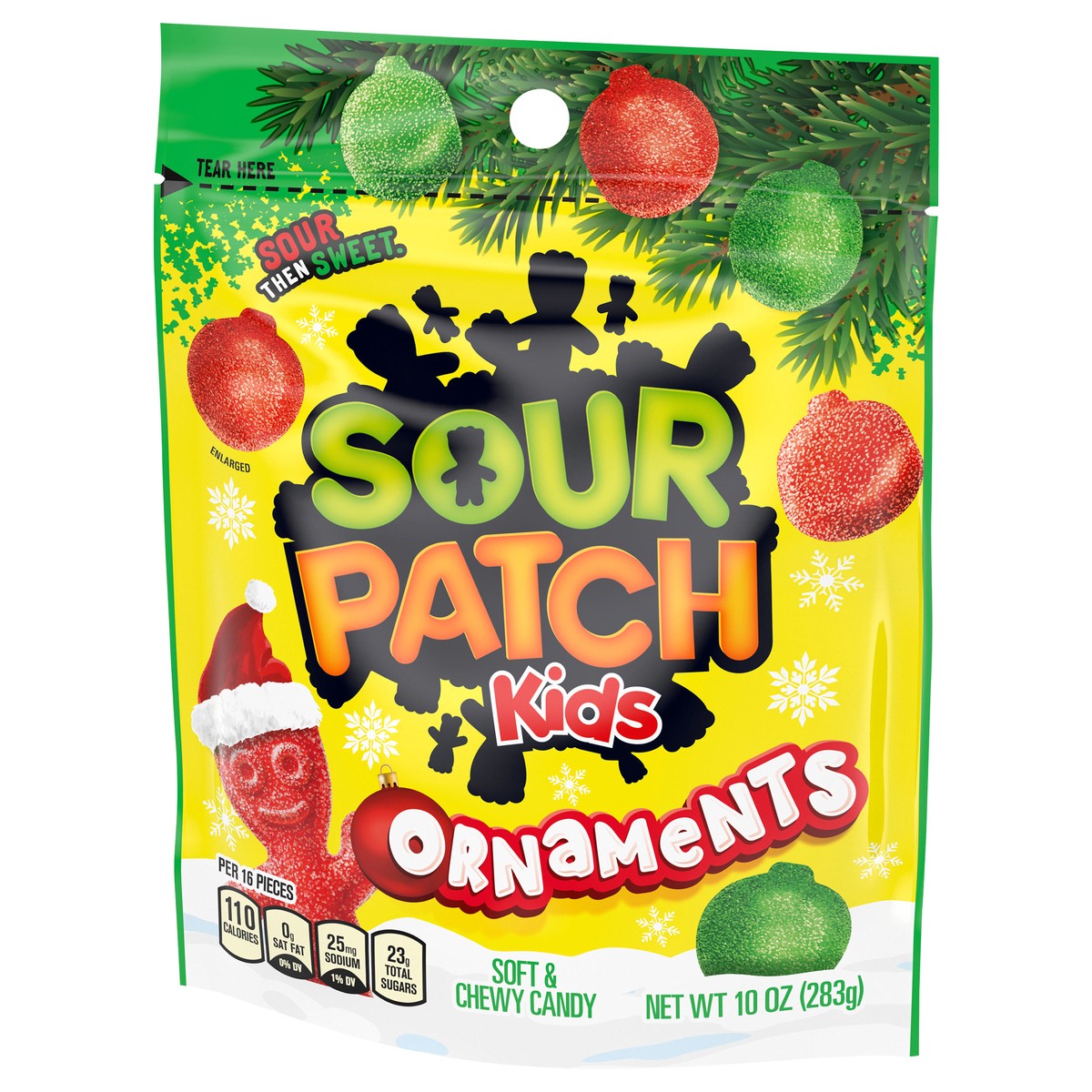 slide 6 of 9, SOUR PATCH KIDS Ornaments Soft & Chewy Holiday Candy, 10 oz, 5 oz