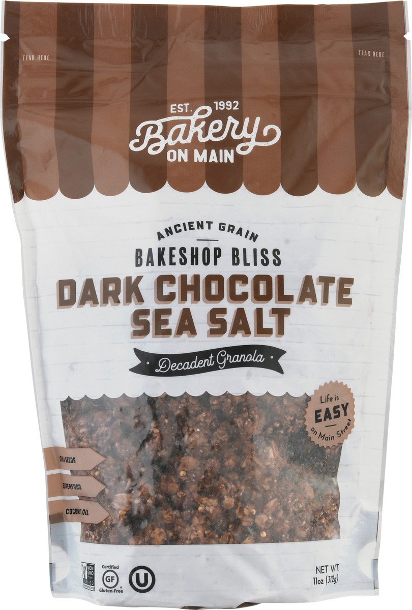 slide 9 of 9, Bakery on Main Dark Chocolate Sea Salt Decadent Granola 11 oz Stand Pack, 11 oz