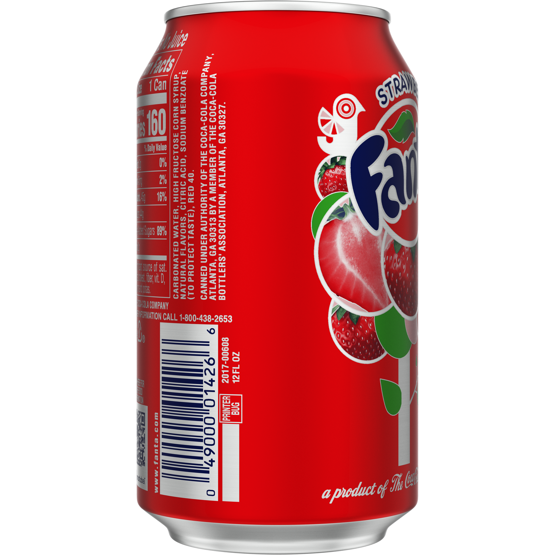 slide 5 of 5, Fanta Strawberry Fruit Soda Soft Drink, 12 fl oz, 12 fl oz