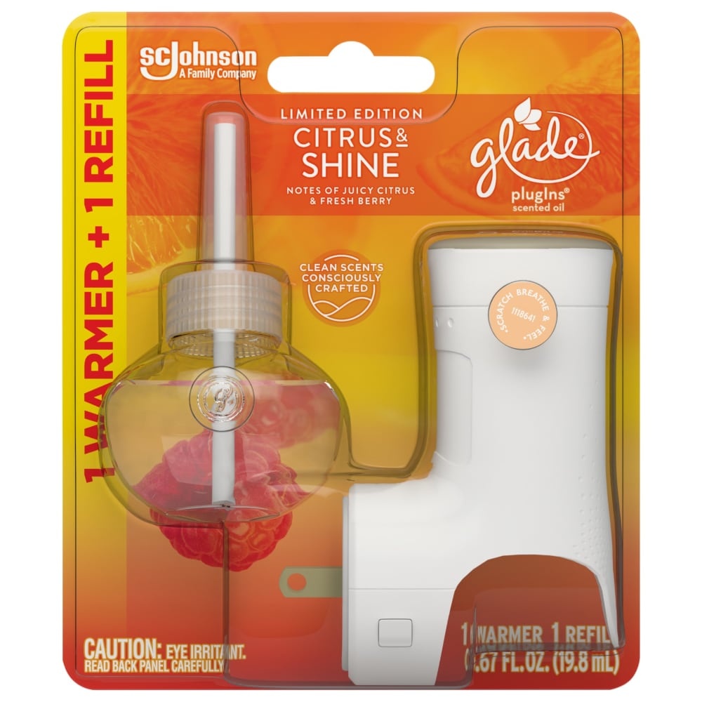 slide 1 of 1, Glade Limited Plugins Edition Citrus & Shine Scented Oil Warmer, 1 ct