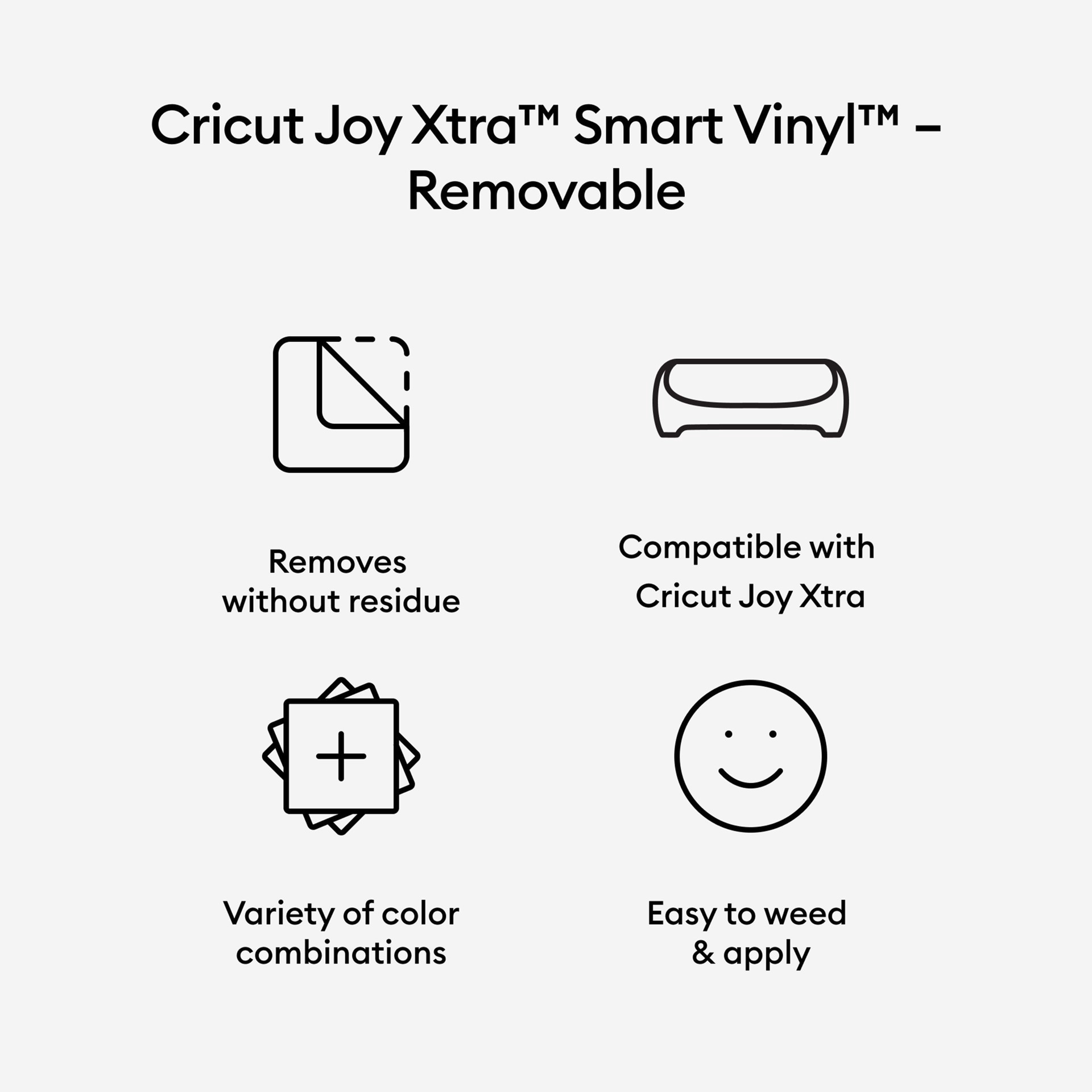 slide 2 of 7, Cricut Cricuit Joy Xtra Removable Smart Vinyl, 9.5 in x 3 ft