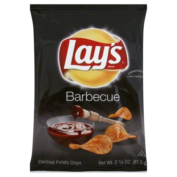 slide 1 of 6, Lay's Barbecue Flavored Potato Chips 2.88 Ounce Plastic Bag, 2.875 oz