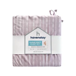 Havenstay Sheets, Twin/Twin XL, Lavender Dotted Stripe