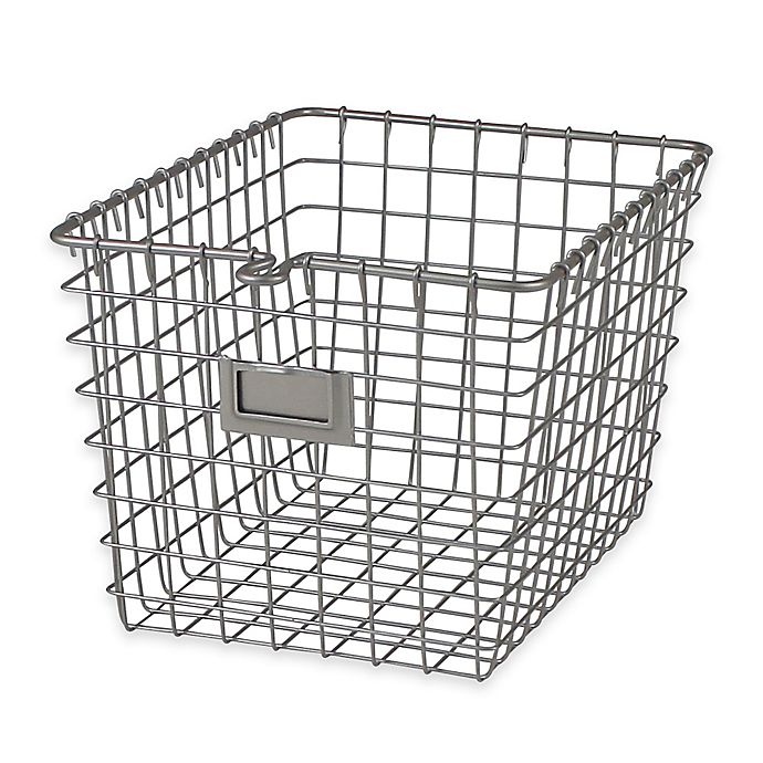 slide 1 of 1, Spectrum Small Metal Wire Storage Basket - Satin Nickel, 1 ct