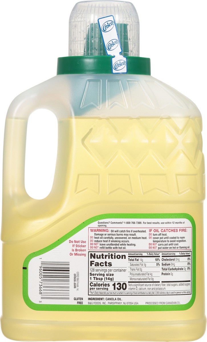 slide 6 of 8, Crisco Pure Canola Oil 64 fl oz, 64 oz