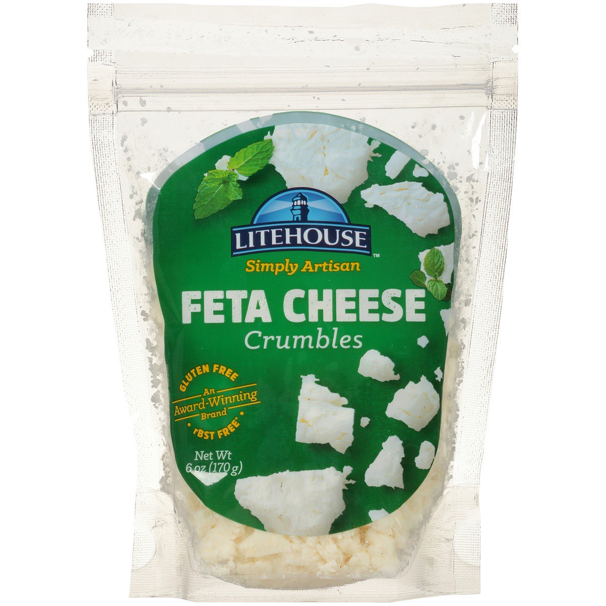 slide 2 of 7, Litehouse Simply Artisan Feta Cheese Crumbles 6 oz. Stand-Up Bag, 6 oz