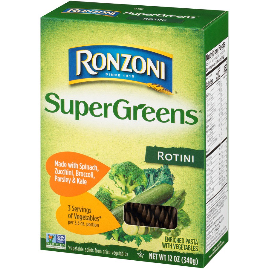 slide 3 of 8, Ronzoni Super Greens Rotini, 12 oz