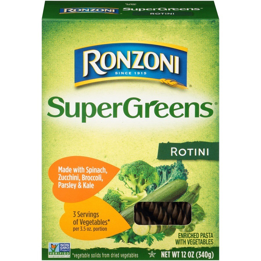 slide 1 of 8, Ronzoni Super Greens Rotini, 12 oz