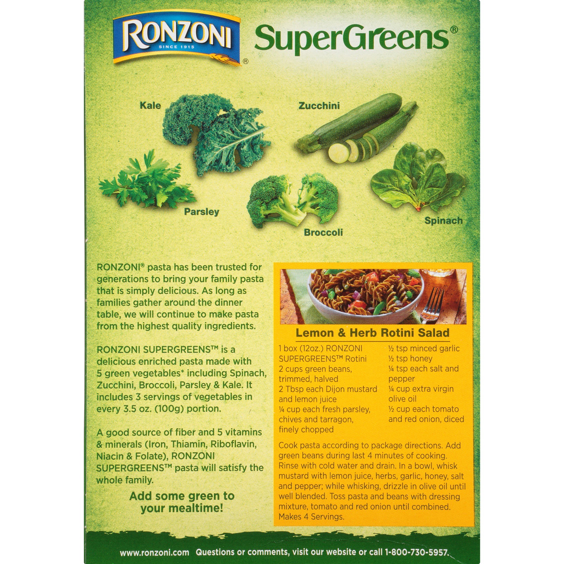 slide 6 of 8, Ronzoni Super Greens Rotini, 12 oz