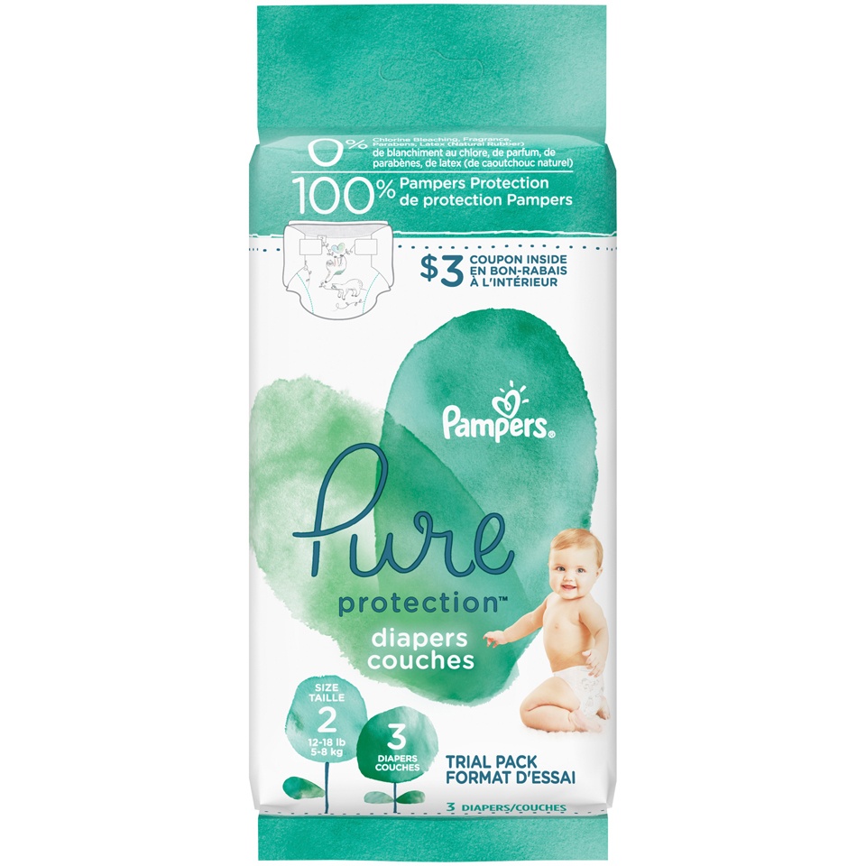 slide 2 of 4, Pure Protection Diapers Size 2, 3 ct