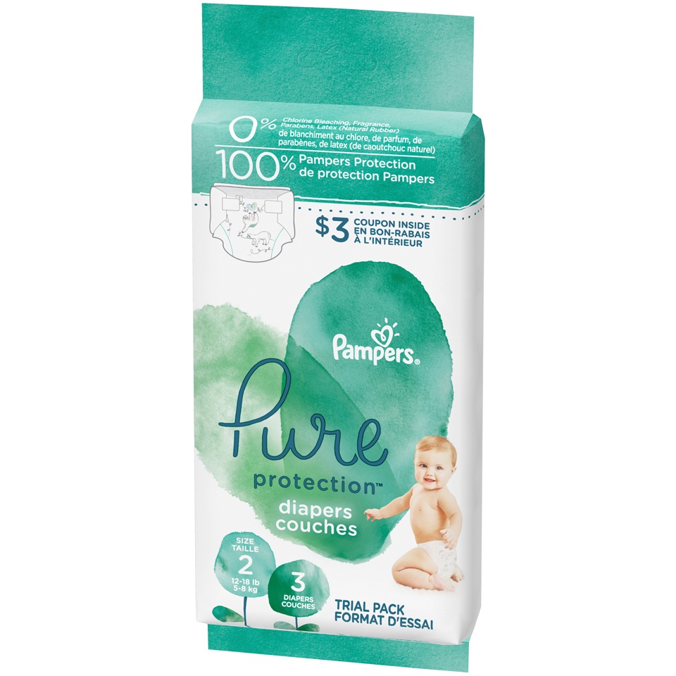 slide 4 of 4, Pure Protection Diapers Size 2, 2 3 ct