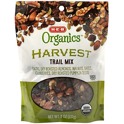 slide 1 of 1, H-E-B Organics Harvest Trail Mix, 8 oz