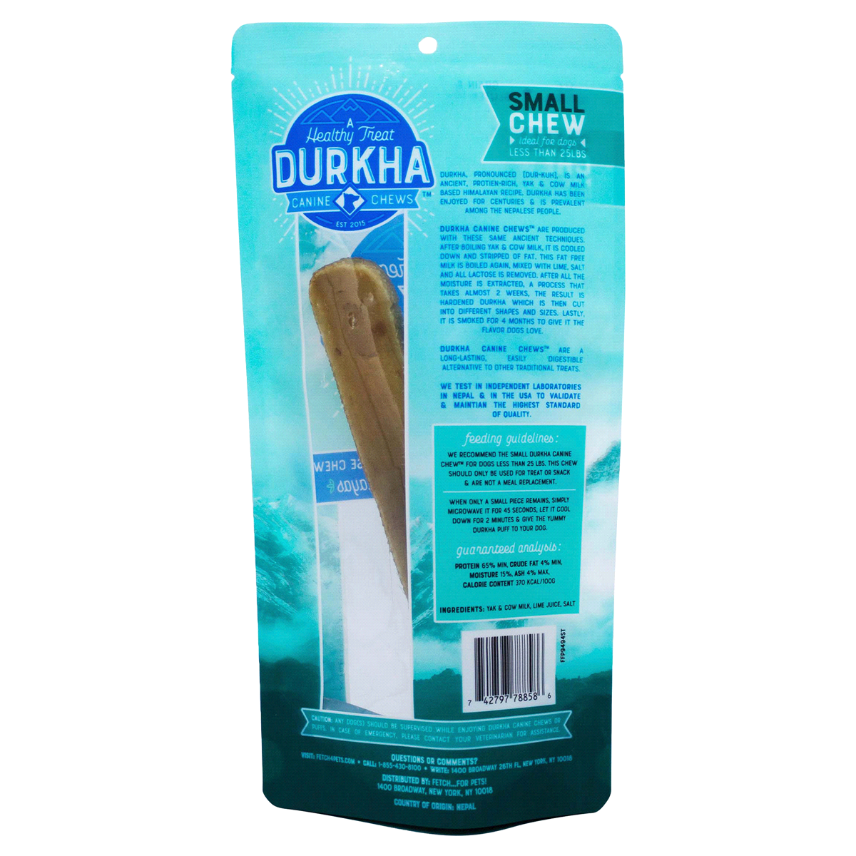 slide 3 of 3, Durkha Himalayan Yak Chew For Dogs and Puppies, Small, 1 ct