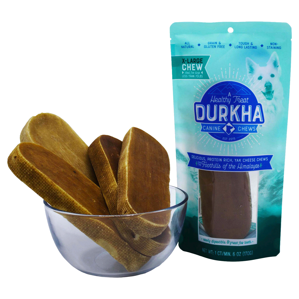 slide 2 of 3, Durkha X-Large Himalayan Yak Chew For Dogs, 1 ct