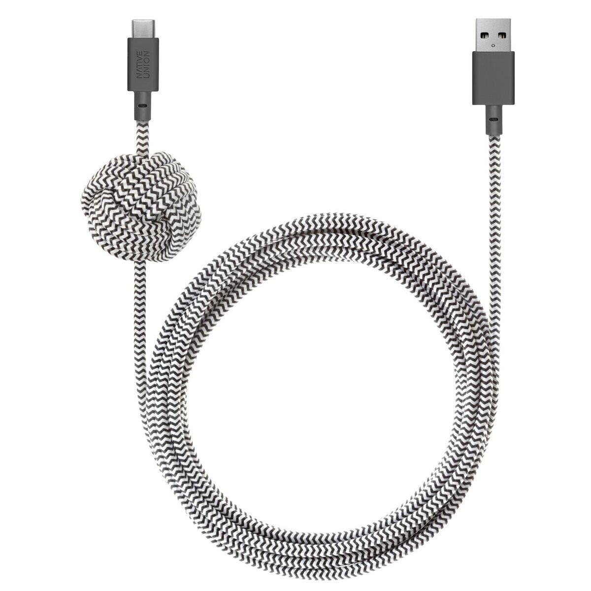 slide 1 of 4, Native Union USB Type-C Night Cable A-C - Zebra, 1 ct