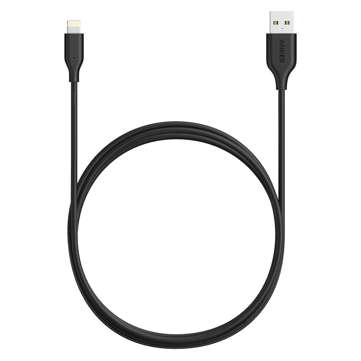 slide 1 of 6, Anker 6' PowerLine Lightning to USB-A Round Cable - Black, 1 ct