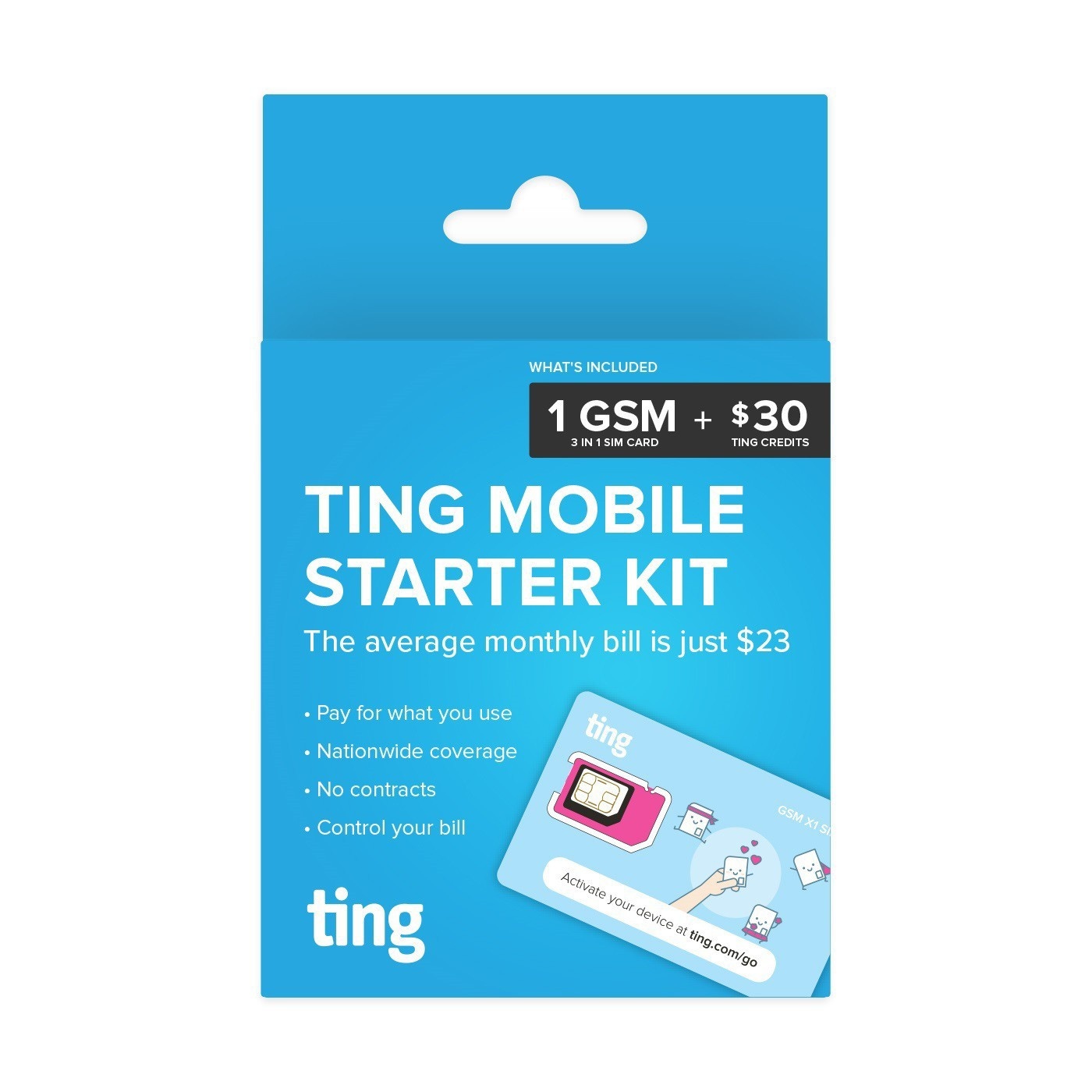 slide 1 of 3, Ting Sim Card Kit, 1 ct