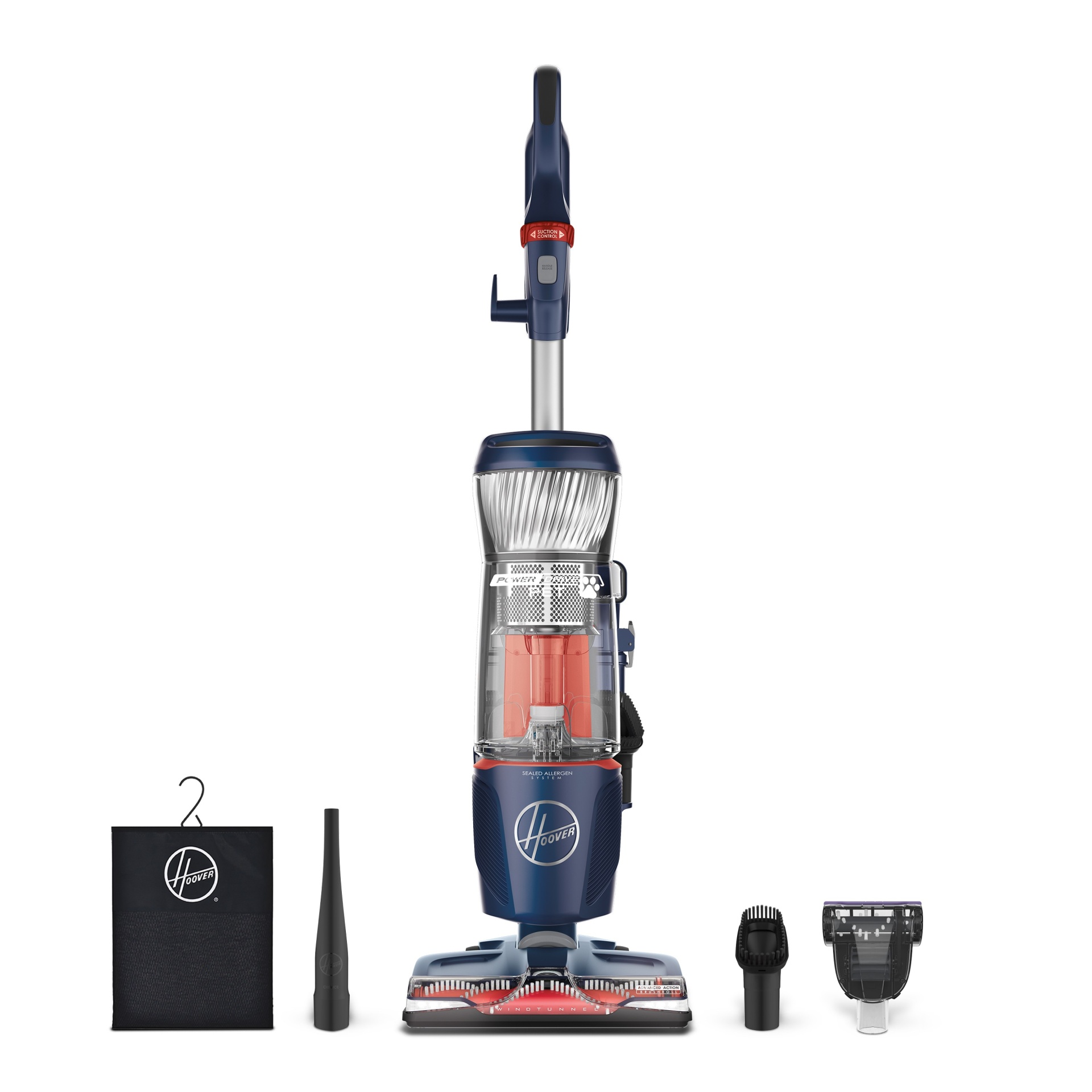 slide 1 of 8, Hoover Power Drive Pet Upright Vacuum - Blue, 1 ct