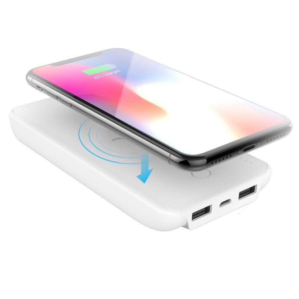 slide 2 of 3, myCharge Unplugged5K Wireless Charger + Power Bank - White, 1 ct