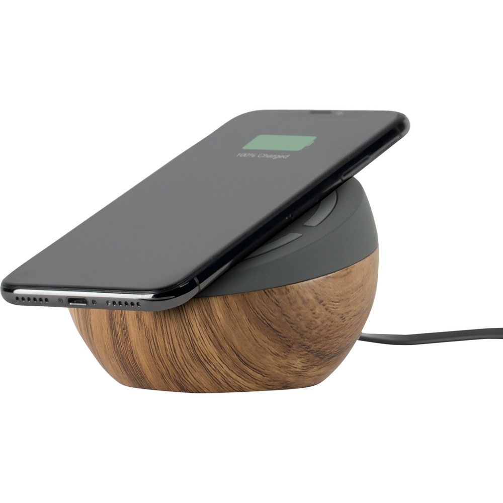 slide 2 of 5, TYLT Wireless Charging Pad & Stand - Gray/Woodgrain, 1 ct