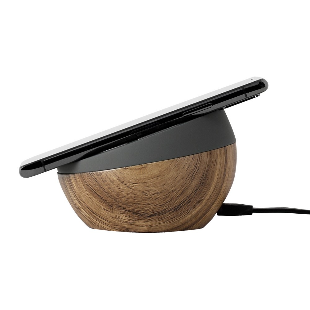 slide 3 of 5, TYLT Wireless Charging Pad & Stand - Gray/Woodgrain, 1 ct