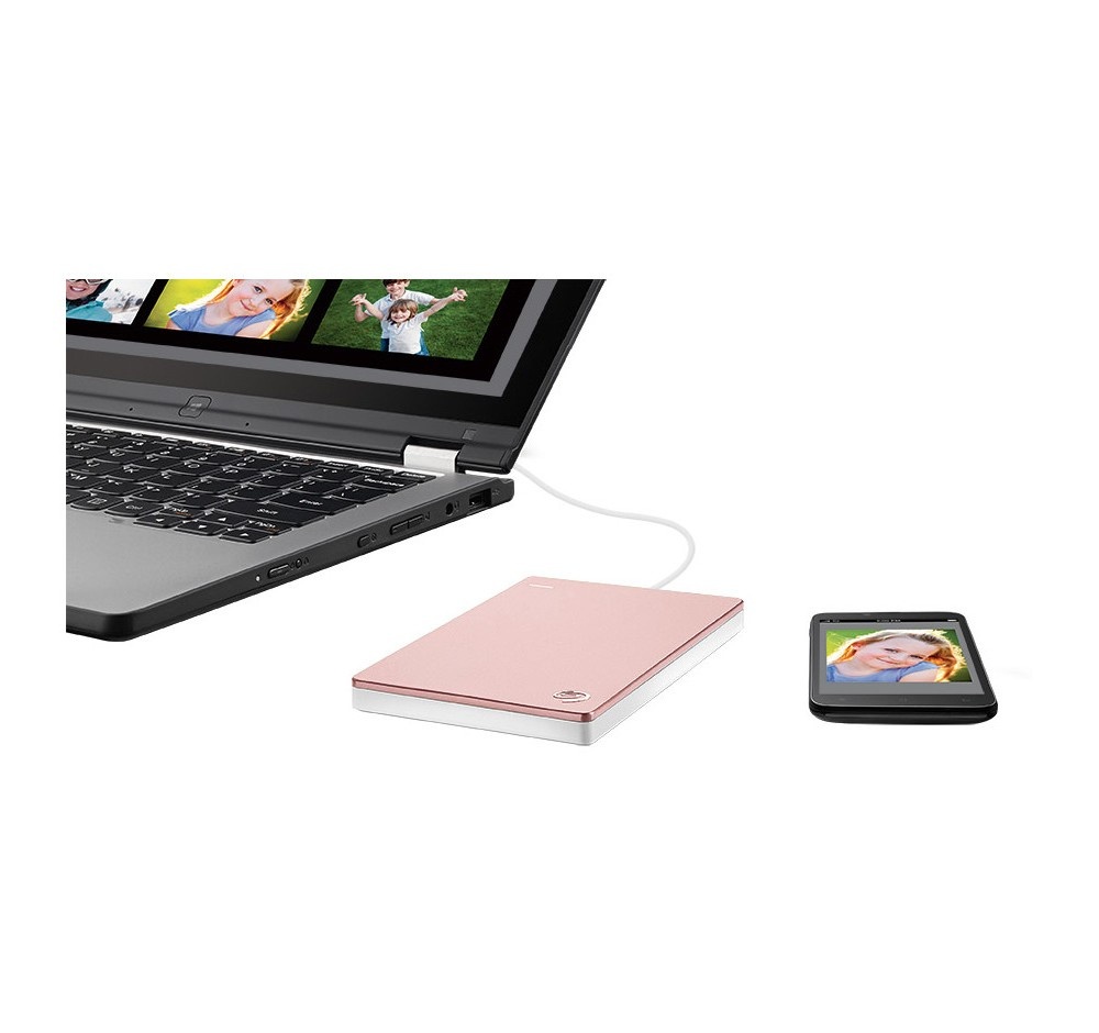 slide 3 of 3, Seagate Backup Plus Slim Portable External Hard Drive - Rose Gold, 2TB, 1 ct