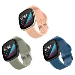 WITHit Fitbit Versa 3/Sense Woven Navy, Pink, Gray Bands