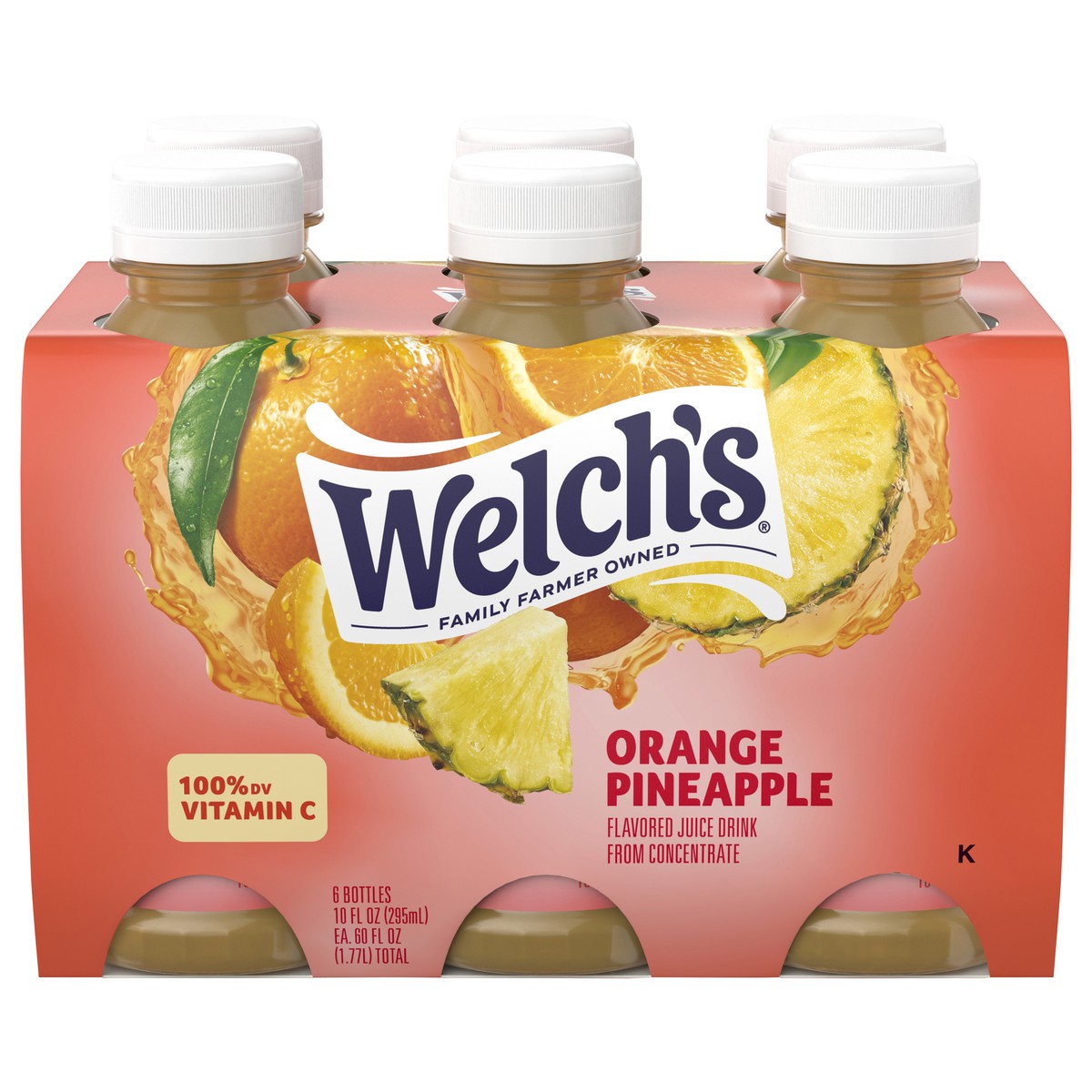 slide 1 of 11, Welch's Orange Pineapple Juice Drink, 10 fl oz On-the-Go Bottle (Pack of 6), 6 ct