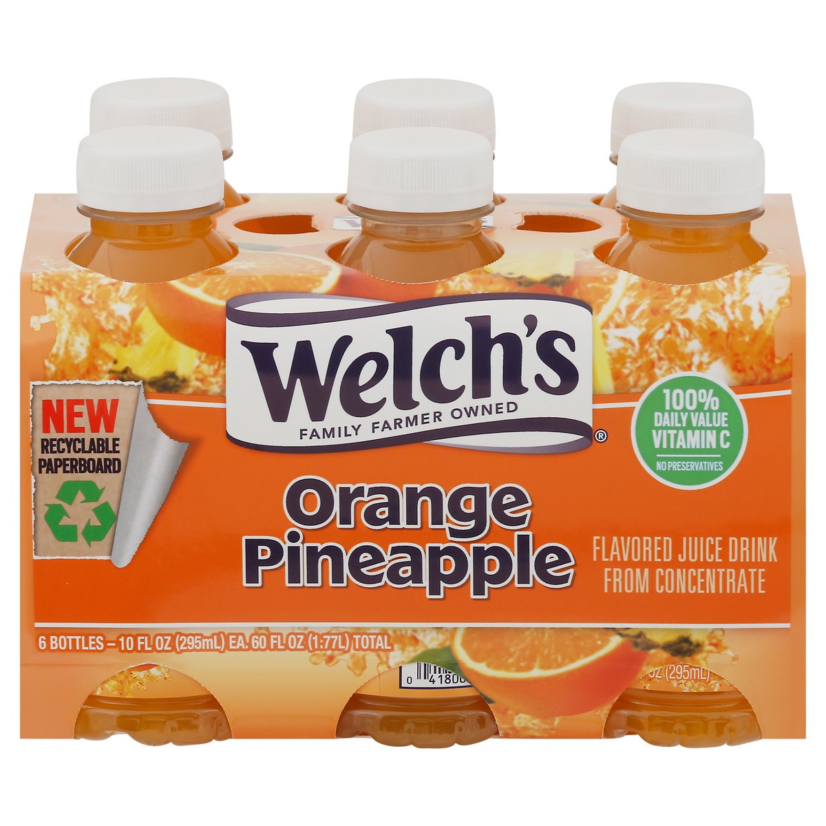 slide 10 of 11, Welch's Orange Pineapple Juice Drink, 10 fl oz On-the-Go Bottle (Pack of 6), 6 ct