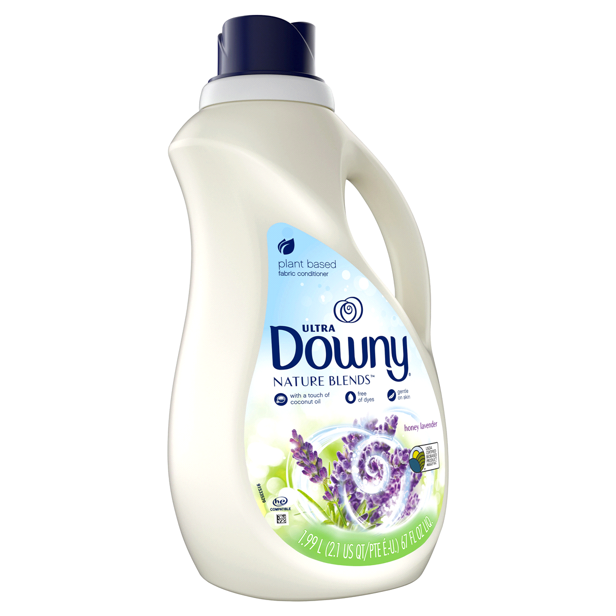 slide 2 of 3, Downy Nature Blends Honey Lavender Liquid Fabric Conditioner, 67 fl oz