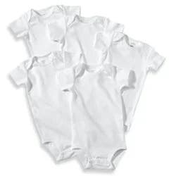 Carter's Size 3M 5-Pack Cotton Short Sleeve Bodysuits In White