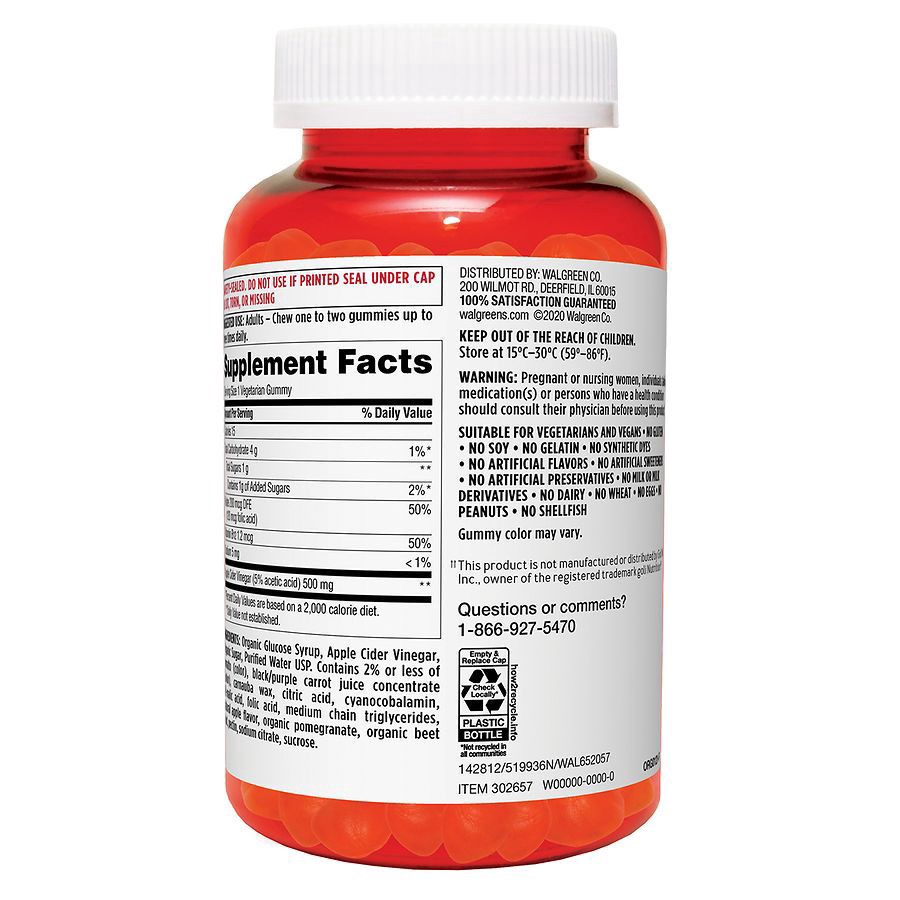 slide 3 of 5, Walgreens Apple Cider Vinegar Gummies Natural Apple Flavor, 60 ct